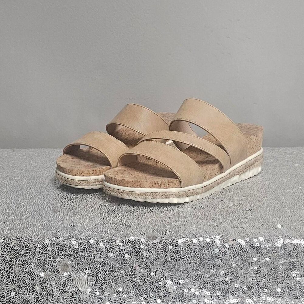 No-brand Women's Tan and Cream Sandals